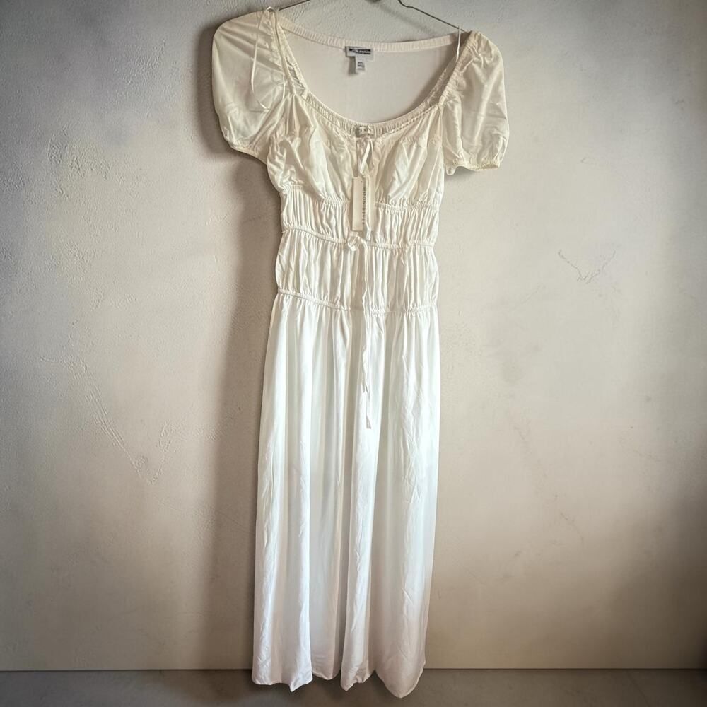 Moon River Smocked White Maxi Dress Size XS